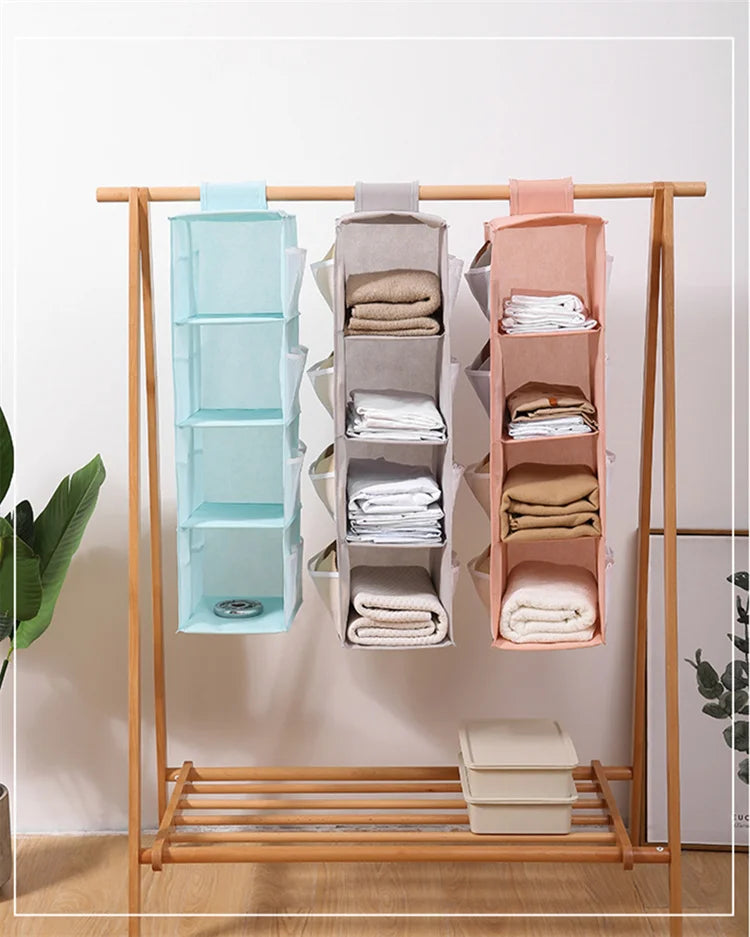 Hanging Storage Closet Clothes Organizer Wardrobe Jeans Sweater Pants T-shirt Home Bedroom Cabinet Organization Dressing Room