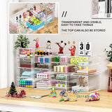 16-Drawer Makeup Organizer, Clear Dustproof Storage for Jewelry, Pens & Stationery