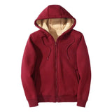 2024 New Winter Men's Hoodies Warm Fleece Sweatshirts Zipper Hoodie Men Sweatshirt Solid Color Man Hoody Sweatshirts For Male