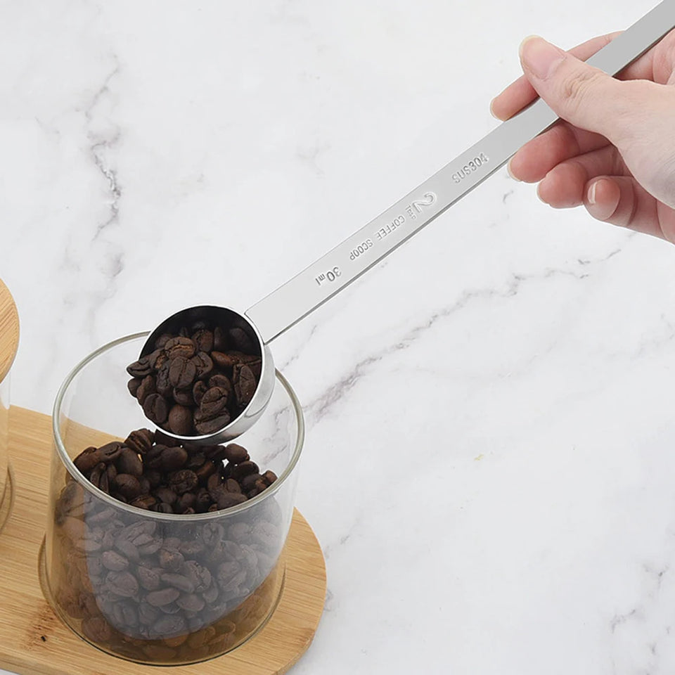 1PCS 5/10/15/20/25/30ml Long Handle Coffee Measuring Spoon Stainless Steel Coffee Spoon Stirring Spoon Coffee Accessories