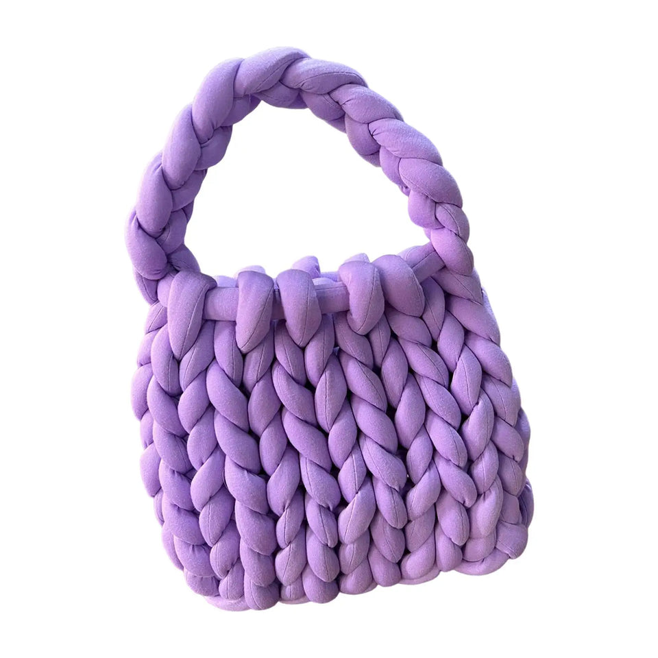 Women Crochet Bag Handbag Woven Chunky Shoulder Bag for Spring Summer,Women Shoulder Bag Handbag Beach Travel Underarm Bag