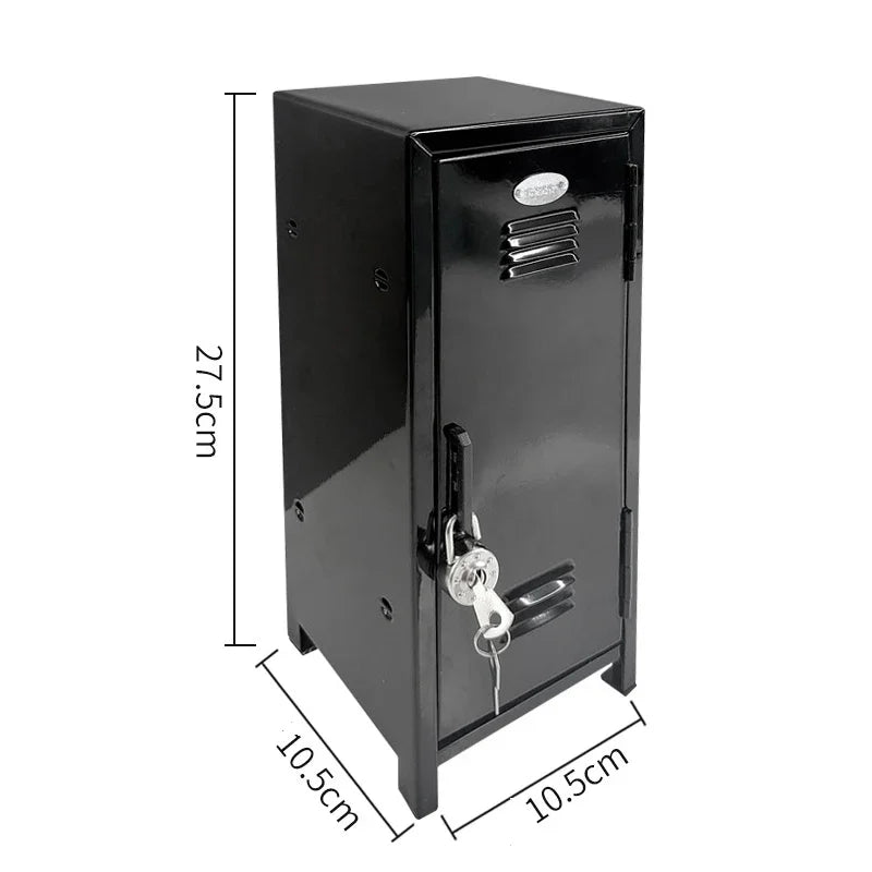 Iron Storage Box Dormitory Storage Cosmetics Paper Money Keys Bank Cards and Other Desktop Small Items Mini Locker Cabinet