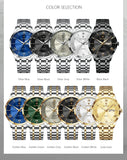 POEDAGAR Luxury Man Clock Waterproof Luminous Week Date Fashion Men's Wristwatch Stainless Steel Business Quartz Watches For Men