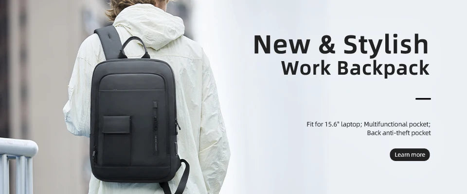 HK Men's Fashion 15.6" Laptop Backpack Waterproof Work Backpacks Teenage Student Charging Travel Shoulder Bag Women's Backpack