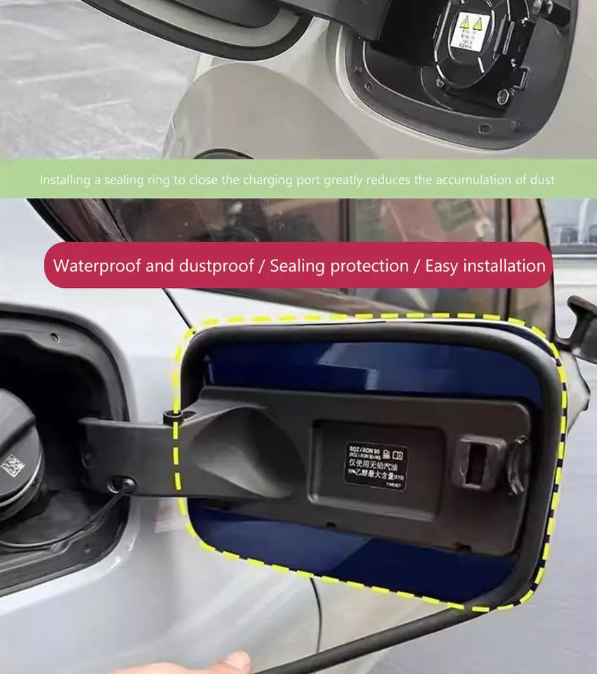 SEAMETAL Car Fuel Cap Seal Strip Waterproof Dust-Protection Gas Cap Rubber Sealing Gap Filler Self Adhesive Weather Stripping