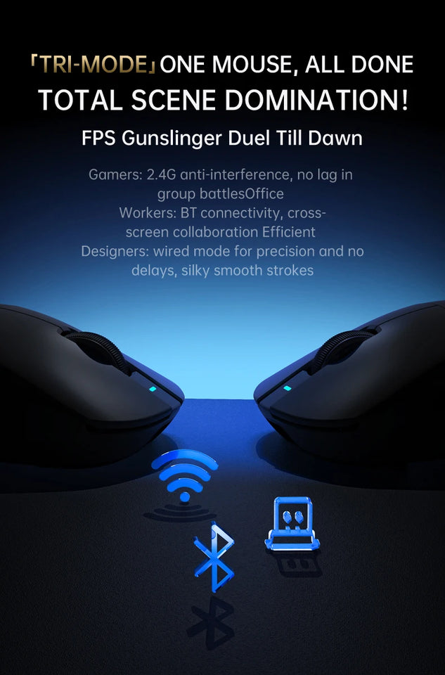 Attack Shark X8 SE Wireless Gaming Mouse | 55g Ultra-Light | 1KHz Wired/Wireless | PAW3311 25K DPI | Tri-Mode | 80M Clicks