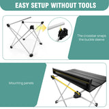 BRIEFNESS Portable Folding Table for Outdoor Picnic Camping Compact Lightweight Aluminum Alloy Garden Patio Table with Carry Bag