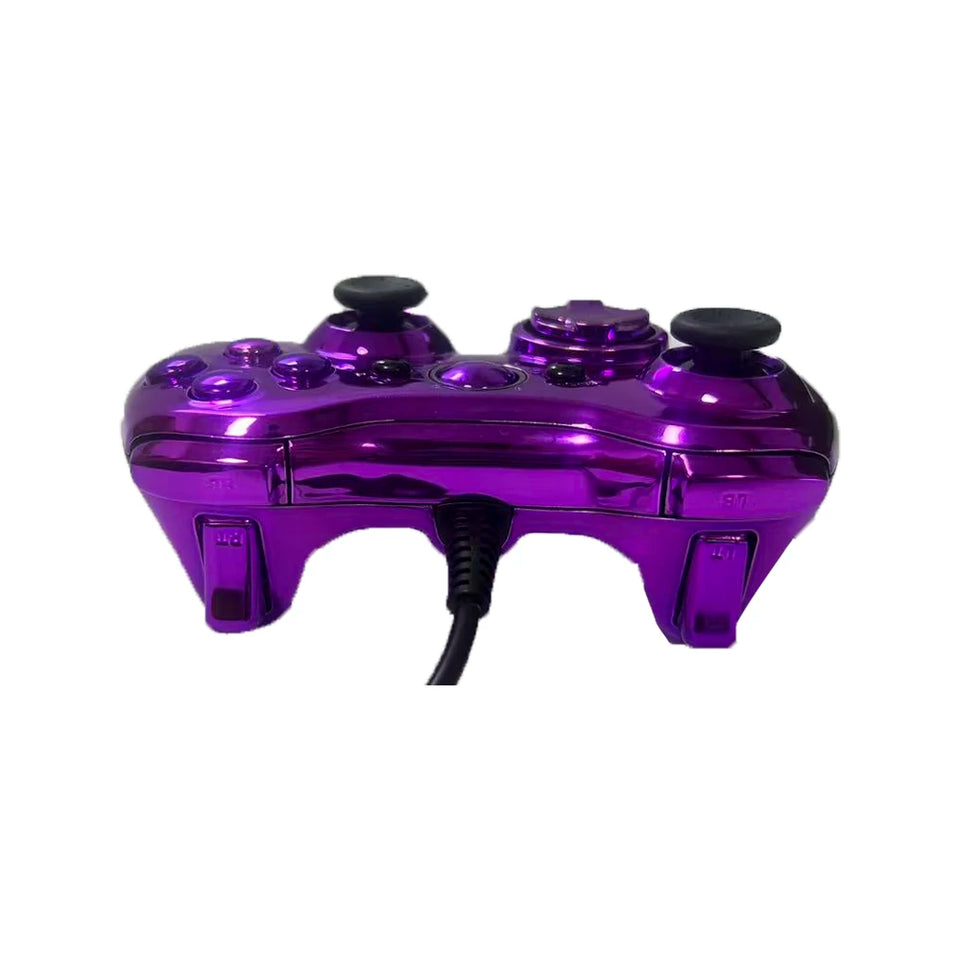 Wired Game Controller with Sleek Electroplated Finish – USB Gaming Peripheral, Compatible with Xbox 360 & PC