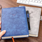 A5 Notebook Student Planning Efficiency Book Business Office Work Conference Notepad 360 Pages 100GSM Font Leather Cover