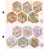Collection of Miniature Scenes 3D Stereoscopic Hut Miniature Scene Stickers Hand Tent Landscape Stickers Children's Puzzle Toys