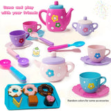 Tea set for girls, tea party set, tea set for kids including kettle, cookies, food for kids, gifts for boys and girls
