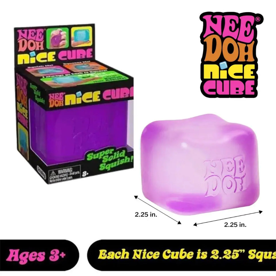 *2026 Hot NeeDoh Nice Cube 2.25" Super Solid Squish Sensory Squeeze Toy Stress Anxiety Relief Calming Fidget Toy for Kids Adults