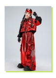 Boys Hip Hop Sweatshirt Shiny Vest Street Dance Cargo Pants Girls K-pop Clothes Set Kid Hip Hop Jazz Costume Children Streetwear