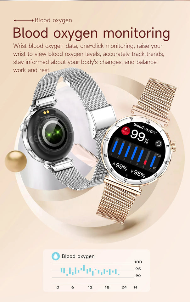 LIGE New 1.19inch AMOLED Fashion Ladies Smart Watch Bluetooth Call Sports Bracelet Women’s Health Waterproof Diamond Smartwatch