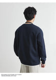 Men's Long Sleeve Casual Hoodie Loose Fit Round Neck White Top For Spring Autumn Versatile Sweatshirt Trendy Brand Men's Wear