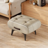 Furniture Small Upholstered Shoe Bench Oil Wax Leather Padded Entryway Shoe Changing Stool Modern Minimalist Living Room Ottoman