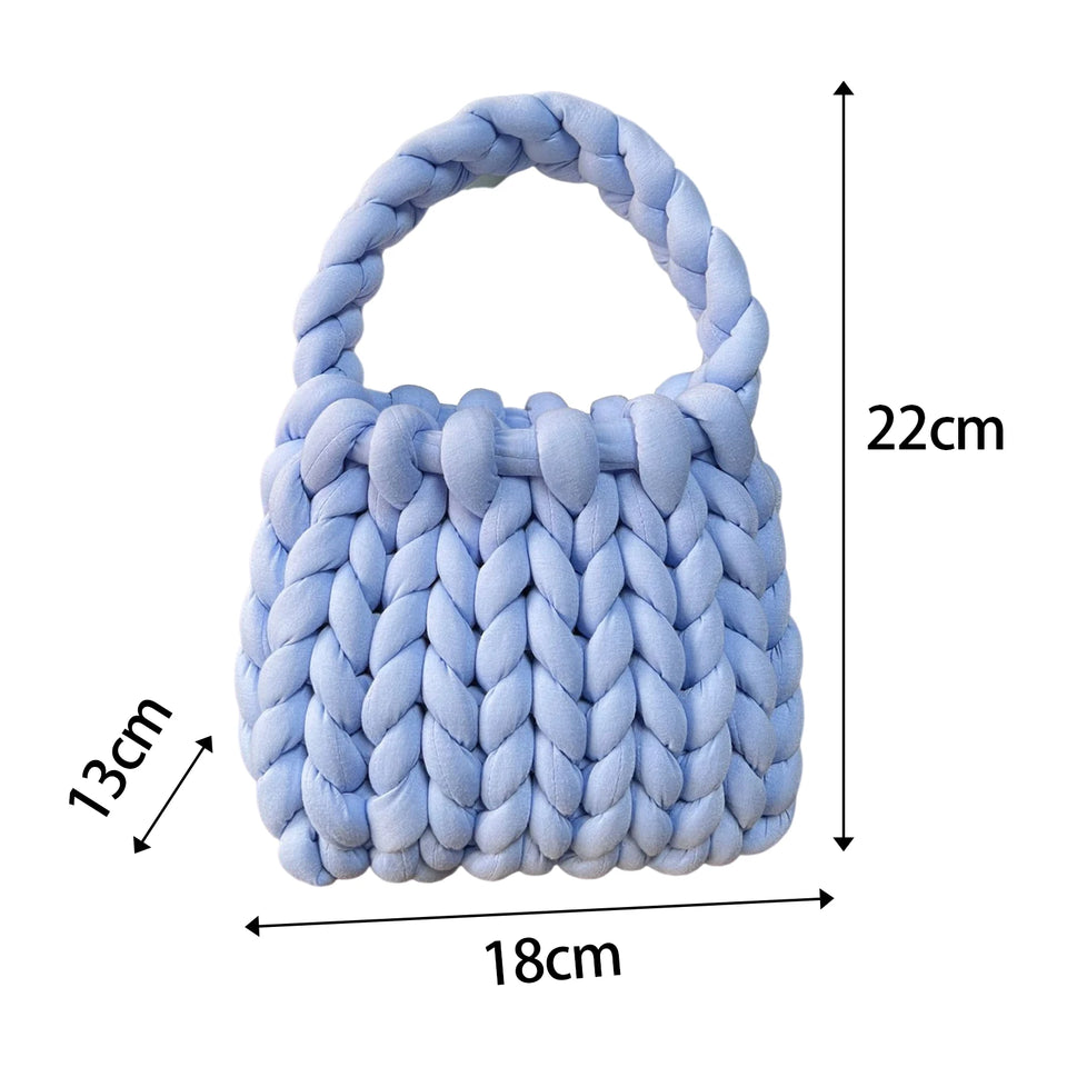 Women Crochet Bag Handbag Woven Chunky Shoulder Bag for Spring Summer,Women Shoulder Bag Handbag Beach Travel Underarm Bag