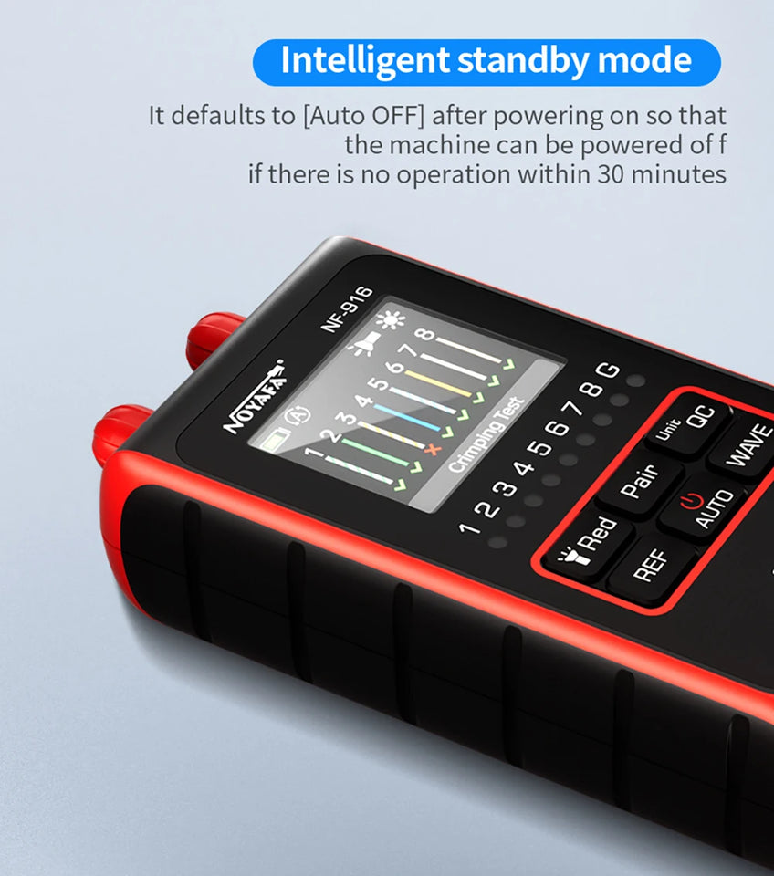 NOYAFA NF-916 4 In 1 Optical Fiber Tester Optical Power Meter VFL REF FC SC ST Visual Fault Locator LCD Display Network Tools
