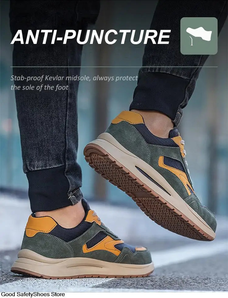 Lightweight Work Shoes Men Women Work Sneakers Boots Puncture-Proof Indestructible Shoes Breathable Steel Toe Safety Shoes Men