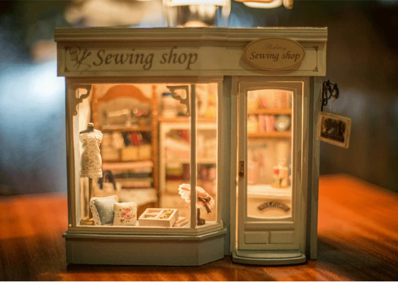DIY Wooden Dollhouse Casa Miniature With Furniture Kit 3D Irish Cottage Coffee House Assemble Toy for Children Christmas Gifts