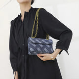 Women's K-G Shoulder Bag For High Quality Braided Denim Chain Crossbody Bag Designer Luxury Handbag Brand Ladies Bag