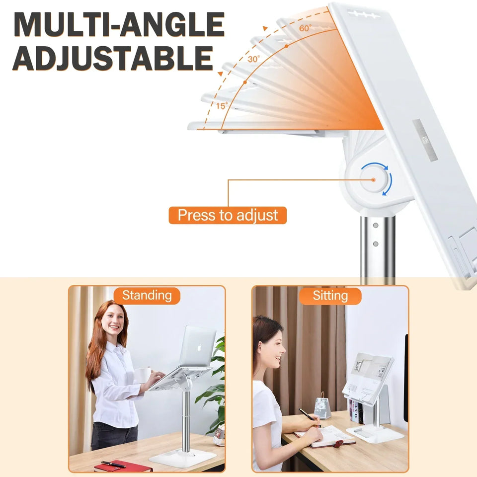 Eary Portable Laptop Stand for Desktop Height Angle Adjustable Holder for Notebook Floor Book Desk Gifts for Kids Girls Students