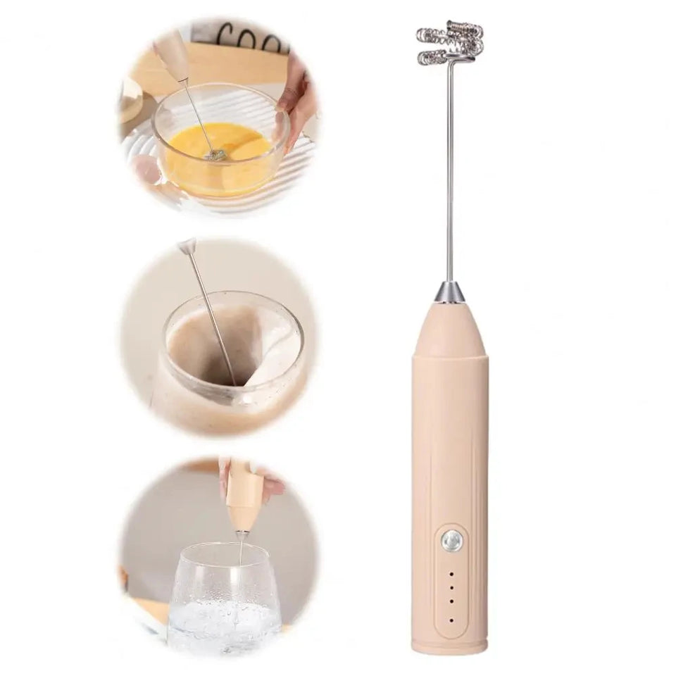 1 electric coffee frother, milk frother, egg beater, handheld 3-speed rechargeable cream maker, 3-speed kitchen mixer
