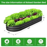 2-Pack Oval Galvanized Steel Raised Garden Bed Open Base Safety Edge Metal Planter Box Raised Beds for Vegetables Flowers Herbs
