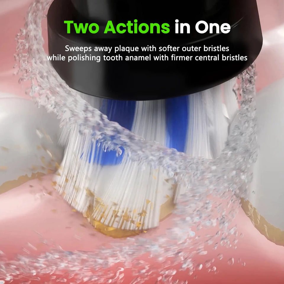 Fairywill Electric Toothbrush T2233Powerful Rotation Cleaning 4 Replacement Heads Rechargeable Sonic Toothbrush for Adults