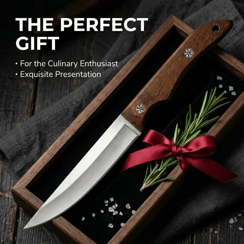 New Multi-Purpose Chef Knife Ultra-Sharp – Stainless Steel Ergonomic Wood Handle with Cover for Home & Commercial Cooking