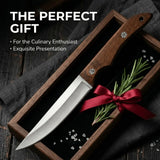New Multi-Purpose Chef Knife Ultra-Sharp – Stainless Steel Ergonomic Wood Handle with Cover for Home & Commercial Cooking