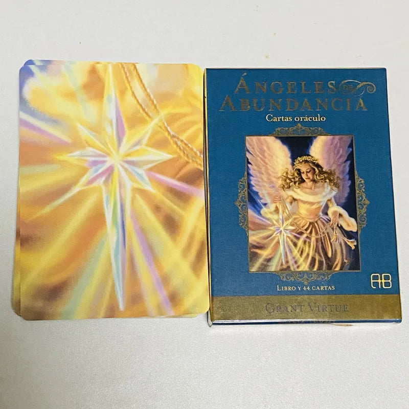 Angels of abundance oracle cards 44 deck 10.4*7.4cm Spanish Version Fate Divination Tarot Board Game Ángeles de abundancia