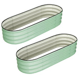 2 Pcs 4.5x2x1ft Oval Raised Garden Bed, Galvanized Raised Beds,Open-Ended Base Metal Raised Planter Beds,Garden Bed Outdoor