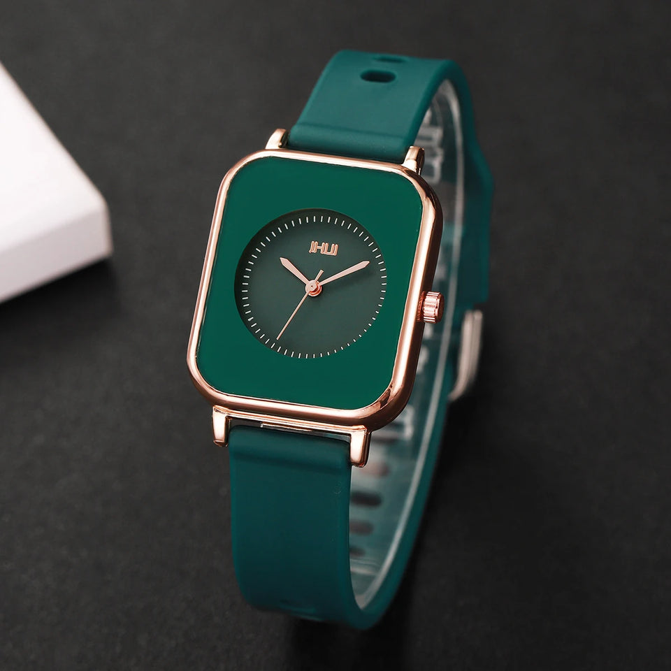 Fashion Rectangle Women Watches Casual Silicone Band Sports Watch Reloj Mujer Girls Clock Gift