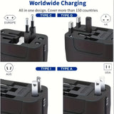 Universal Travel Adapter EU UK US AU AC Power Charger Adapter Global Conversion Plug Dual USB PD Port Travel Conversion Socket
