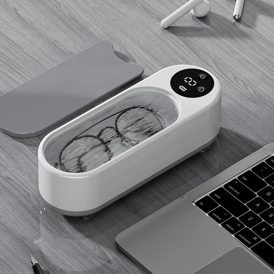 Ultrasonic Jewelry Cleaner Machine Multifunctional Glasses Cleaner Portable Cleaning Machine USB Rechargeable for Ring Necklaces
