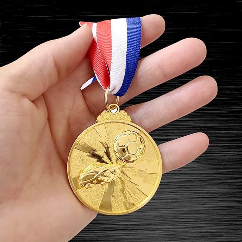 1-30PCS Zinc Alloy Award Medals Gold Silver Bronze Prizes Award Soccer Football Medals for Championship Sports Competition
