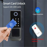 IP66 Waterproof Tuya Wifi Fingerprint Smart Door Lock Outdoor Gate TTLock Bluetooth Password Card Electronic Rim Lock For Home