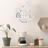 New Creative Acrylic Mirror Coffee Cup Wall Paste Living Room Bedroom Background Wall Decoration Self-adhesive Mirror