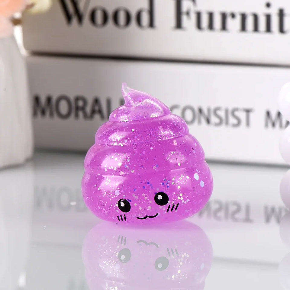 2026 Novelty Squishy Poo Stress Ball Squishies Toys Glitter Funny Stretch Squeeze Fidget Toys for Adults Fool's Day Prank Gift