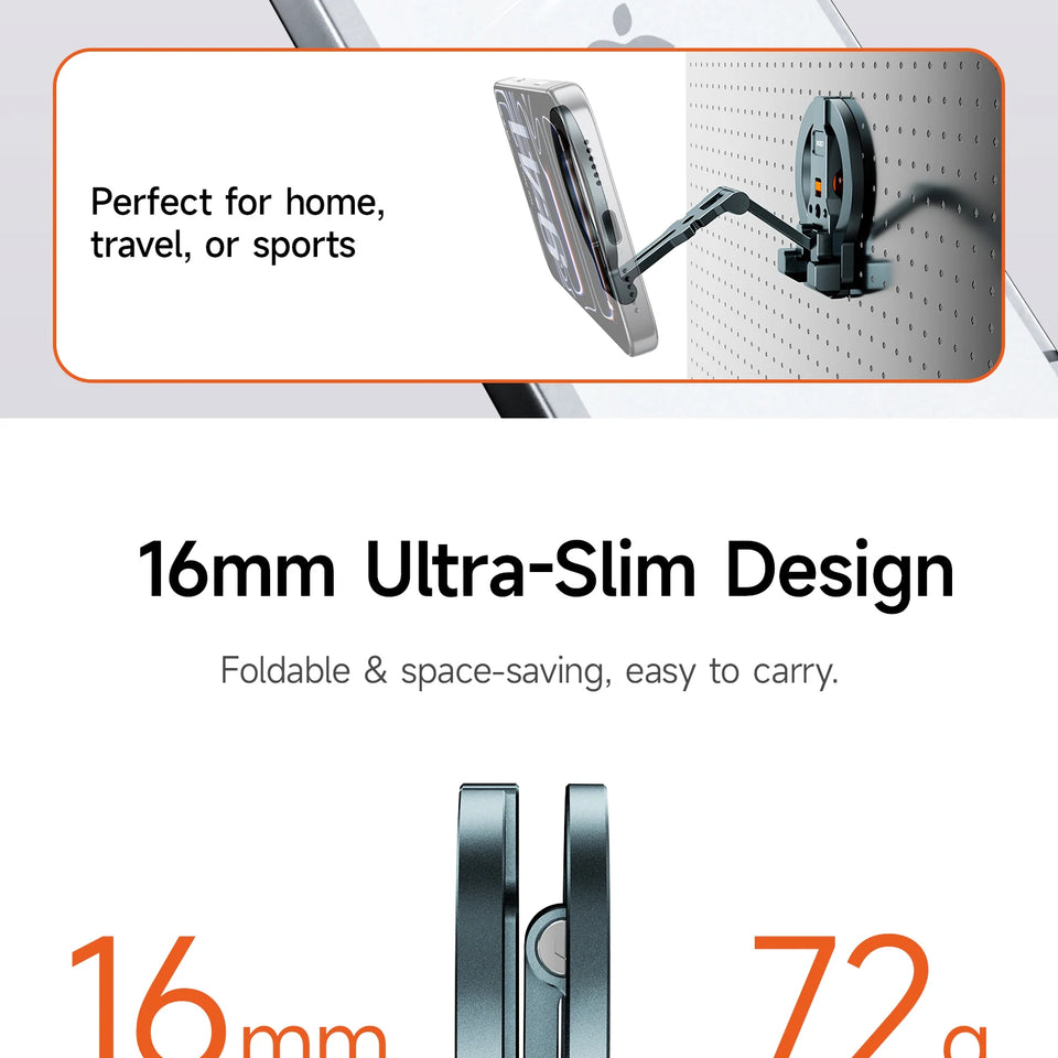 XILETU COBONE Dual-sided Magnetic Phone Stand|Slim Foldable Magsafe 1/4" Mount for iPhone 17-13 Vlog Travel Selfie Live Tripod