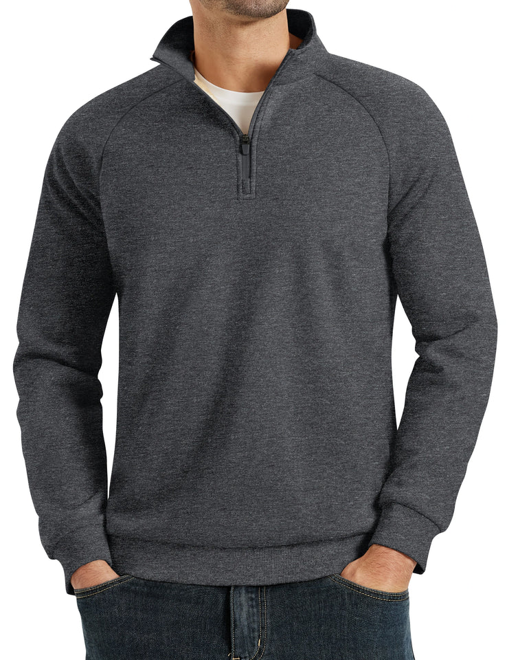 TACVASEN Heavyweight Quarter Zip Pullover Mens Winter Sherpa Lined Athletic Warm Sweatshirt Casual 1/4 Zip Golf Fleece Sweater