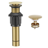 Stainless Steel Bathroom Sink Drain Stopper Without Overflow Fit Lavatory Vanity Vessel Sink Pop Up Drain Assembly Brass Cover