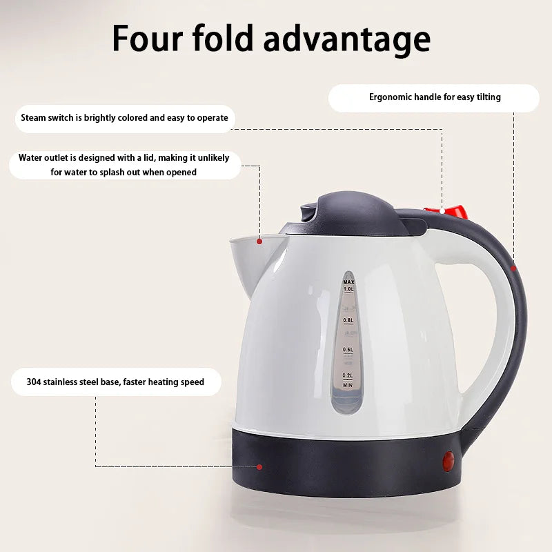 1000 ML Car Hot Kettle Car Truck Water Heater 250 W 12/24 V Tea Coffee Kettle Fast Boiling for Coffee Tea Drinks for Travel Home