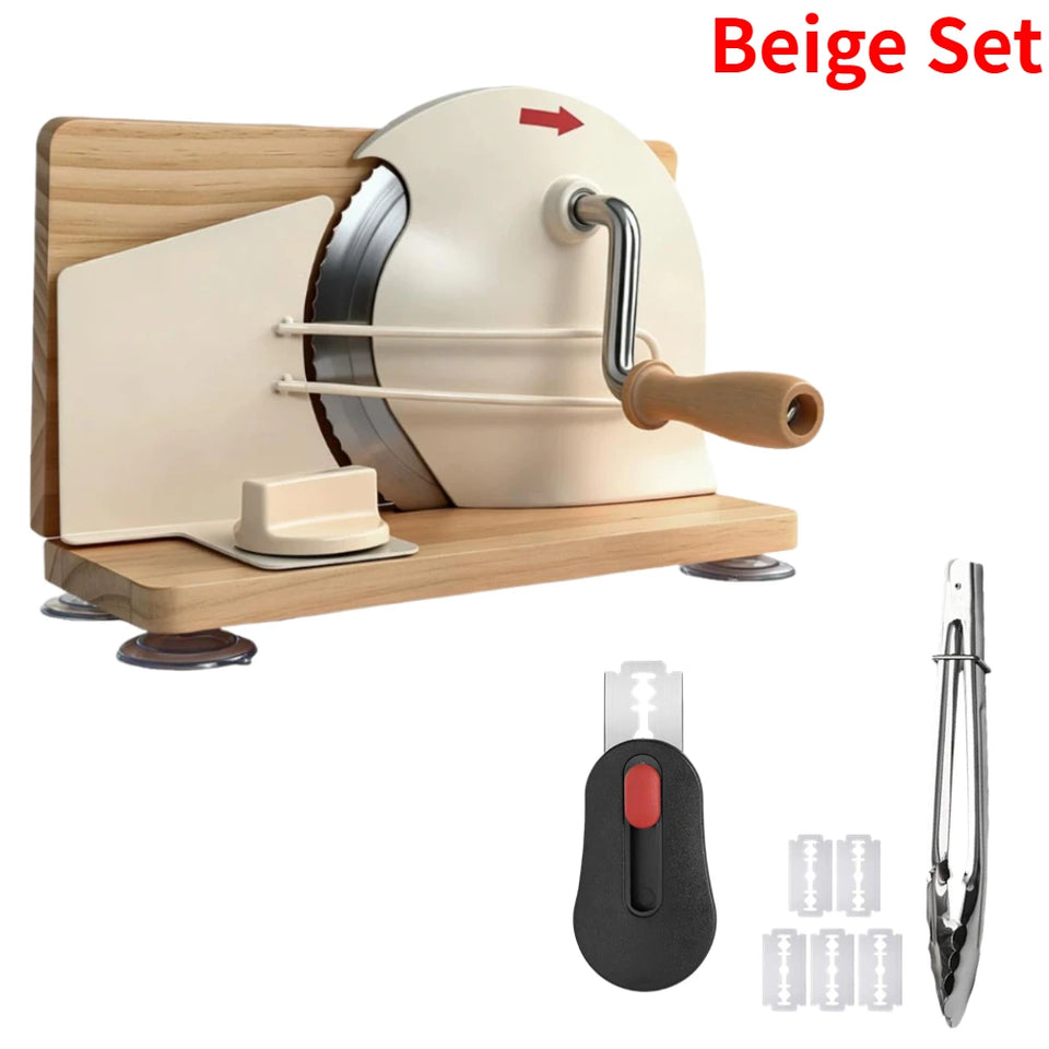 Adjustable Manual Bread Cutter Hand Crank Ergonomic Bread Slicing Cutter for Commercial Bakery Shop & Home Baking Daily Use