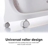 2/4 Tier Laundry Basket Cart Removable Storage Buckets Plastic Hamper with 4 Wheels White