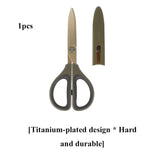 KOKUYO SAXA Curved Scissors for Effortless Cutting Non-stick Fluorine/Titanium Coated Safety Round Tip Portable Safe Craft Tools