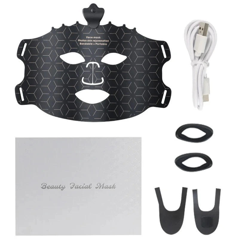 7 Colors LED Face Mask Light Therapy Red Light Therapy Mask for Face At Home, Led Face Mask Light Therapy Beauty Mask
