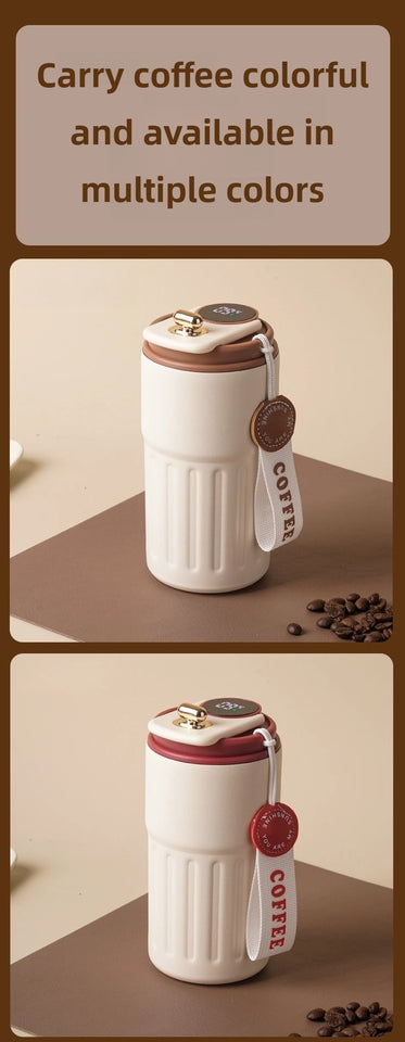Smart Temp Display Stainless Steel Tumbler Thermal Mug Vacuum Insulated Coffee Cup Travel Thermos Cups Hot Water Bottle for Tea