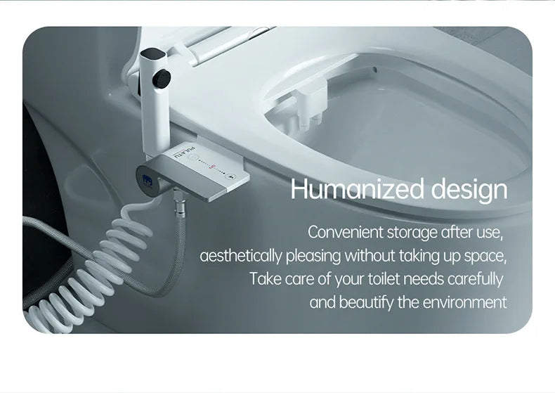 Bidet Attachment Ultra-Slim Toilet Seat Attachment Dual Nozzle Bidet Adjustable Water Pressure Non-Electric Ass Sprayer
